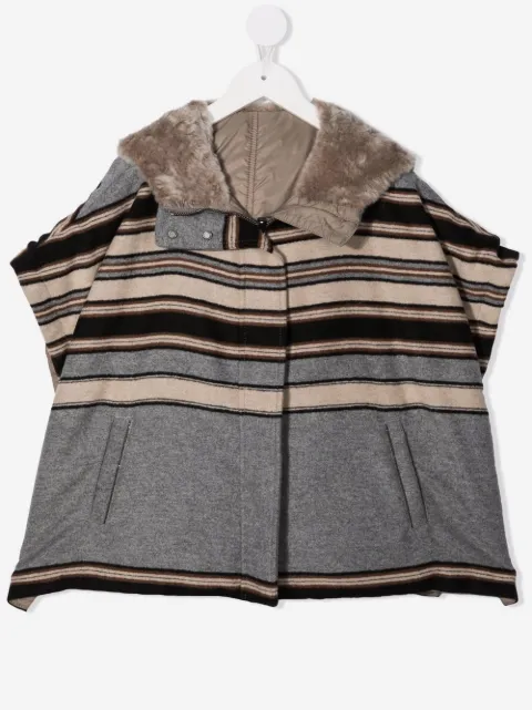 Brunello Cucinelli Kids stripe-pattern hooded coat