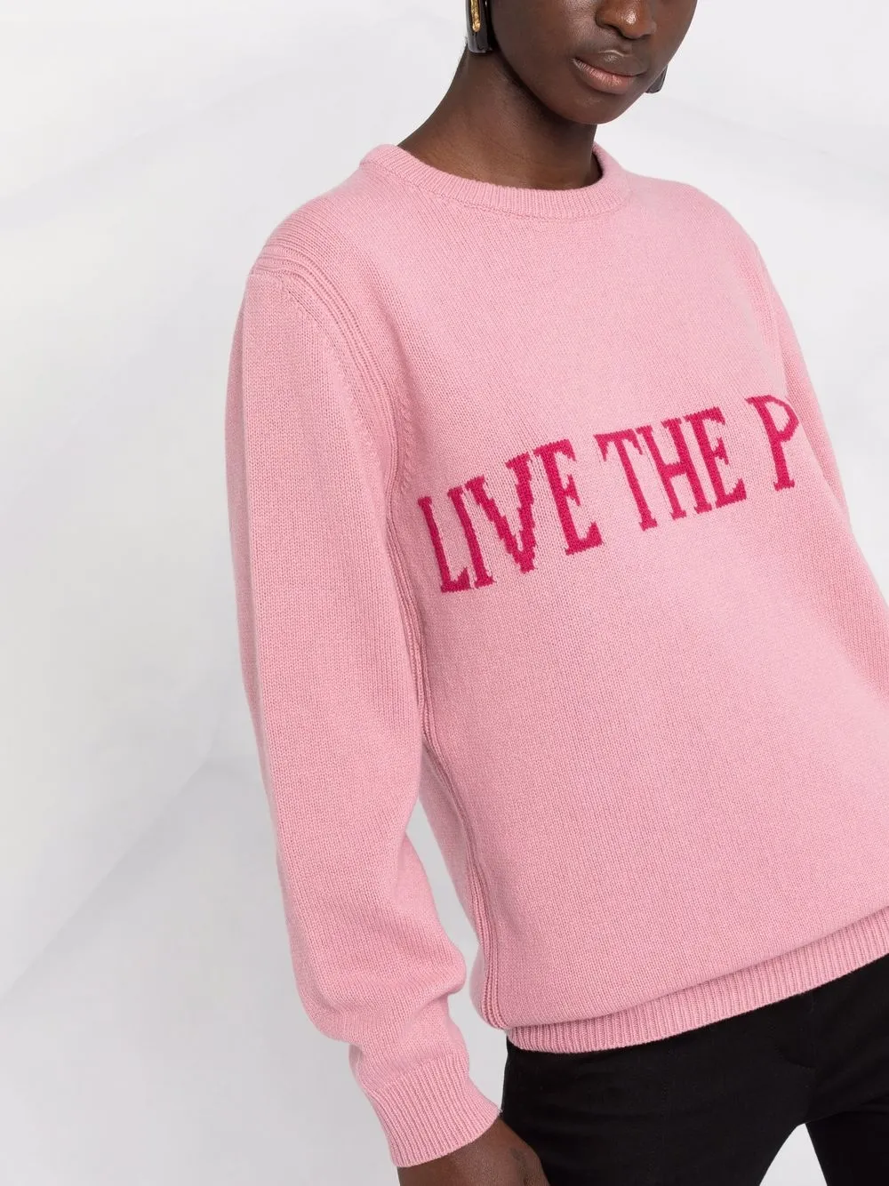  Alberta Ferretti Pullover Mit Slogan   Rosa 