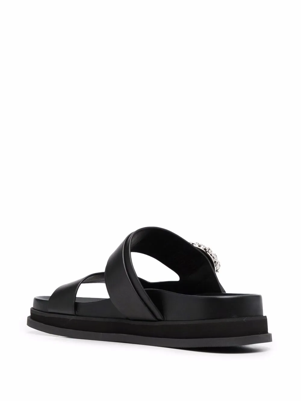 Jimmy Choo Marga Crystal-embellished Open-toe Slides In Black | ModeSens