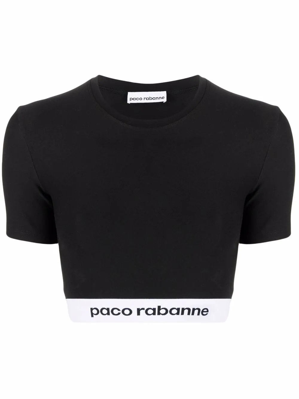 фото Paco rabanne укороченная футболка с логотипом на поясе