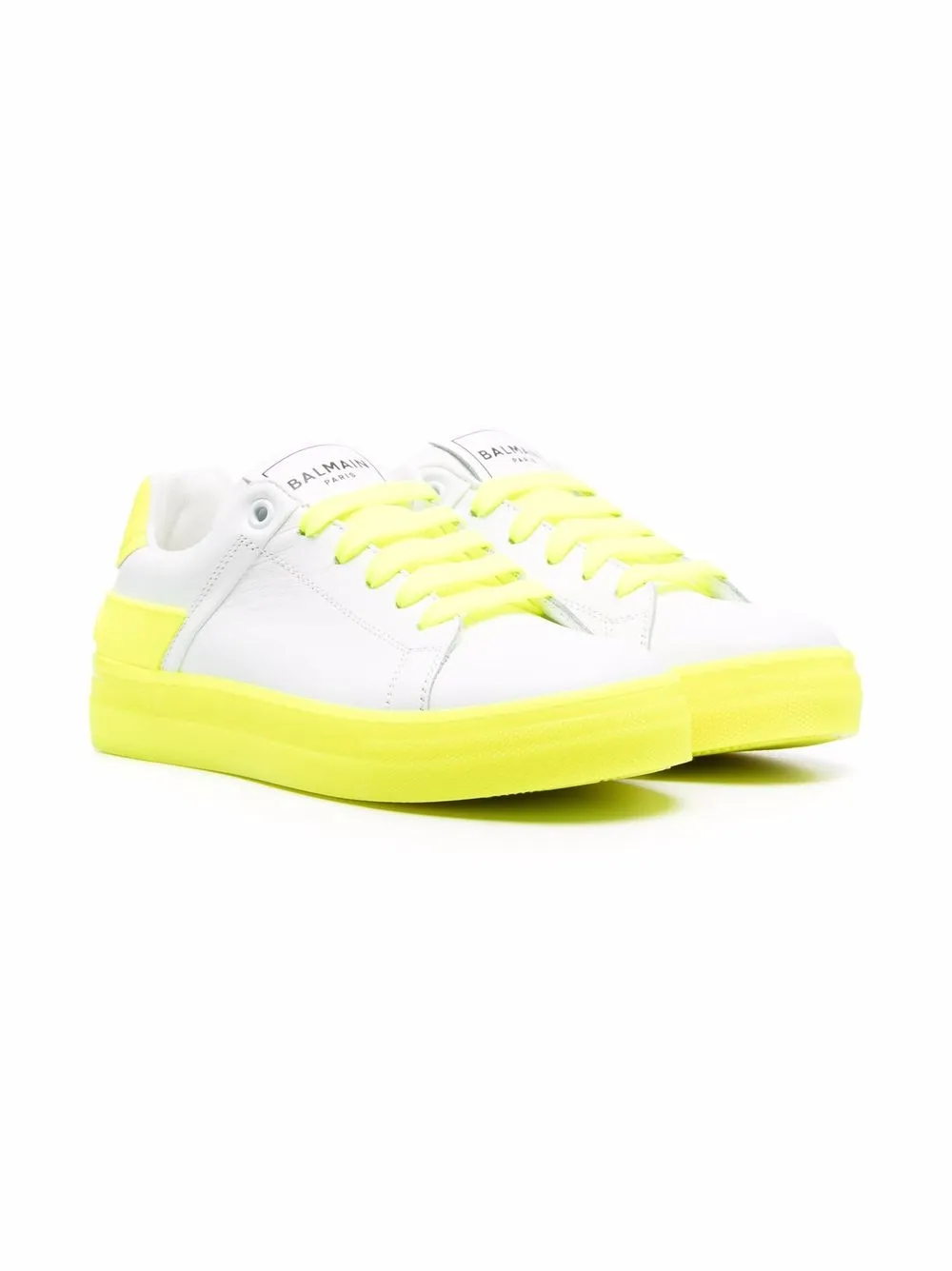 

Balmain Kids tenis con paneles en contraste - Blanco