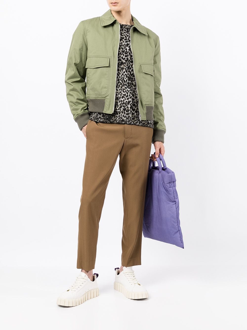 Lanvin Bomberjack met cargo zak - Groen