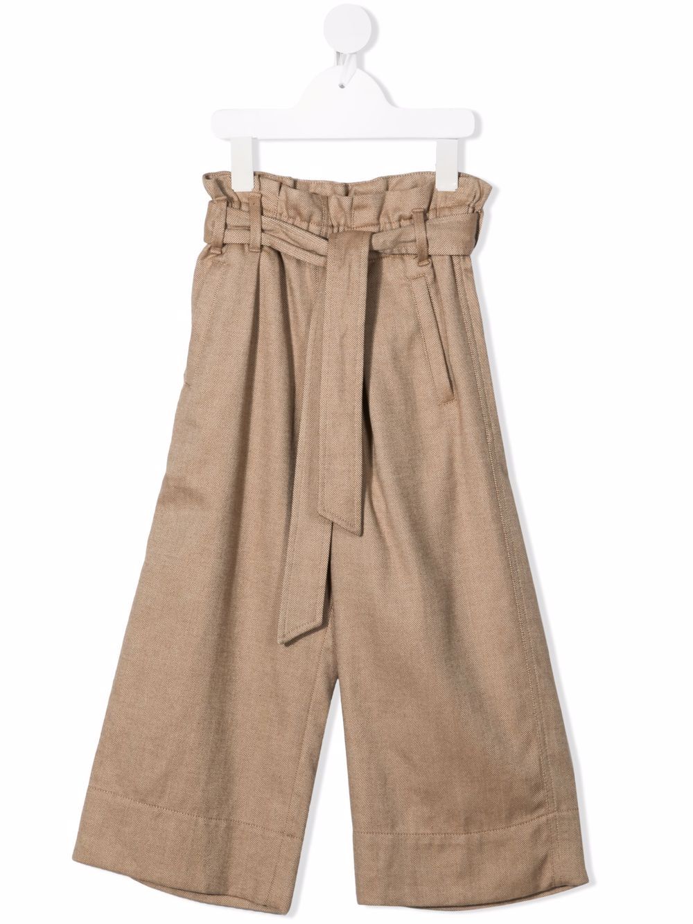 

Brunello Cucinelli Kids belted straight trousers - Neutrals