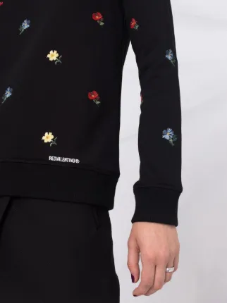 floral-embroidered logo sweatshirt展示图