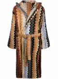 Missoni Home Giacomo belted hooded bathrobe - Brown