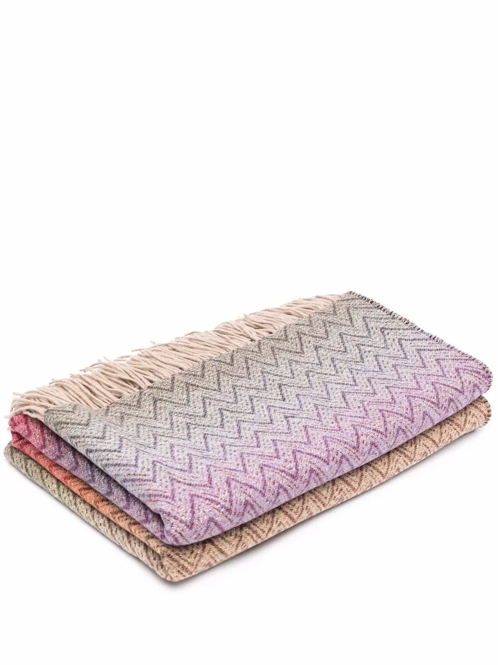 

Missoni Home manta con bordado en zigzag - Morado