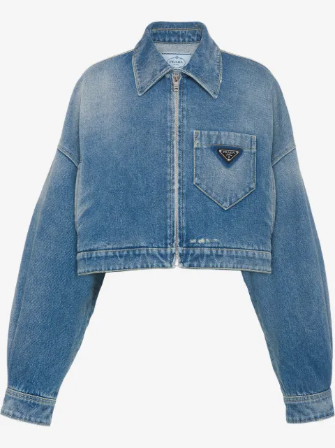 Prada cropped organic denim jacket