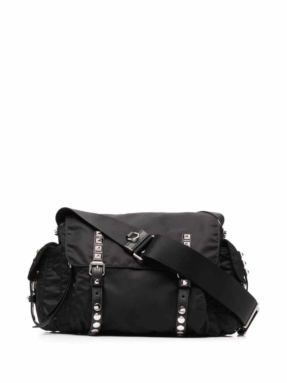 Prada Vela stud-embellished satchel – Black