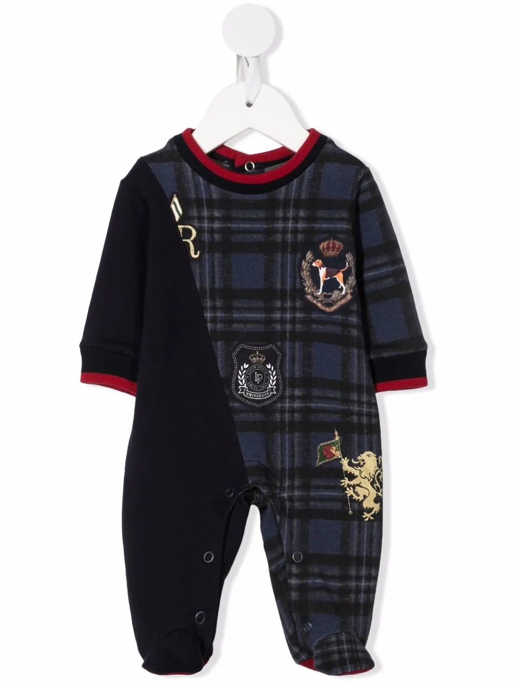 

Lapin House checked panelled pyjama - Azul