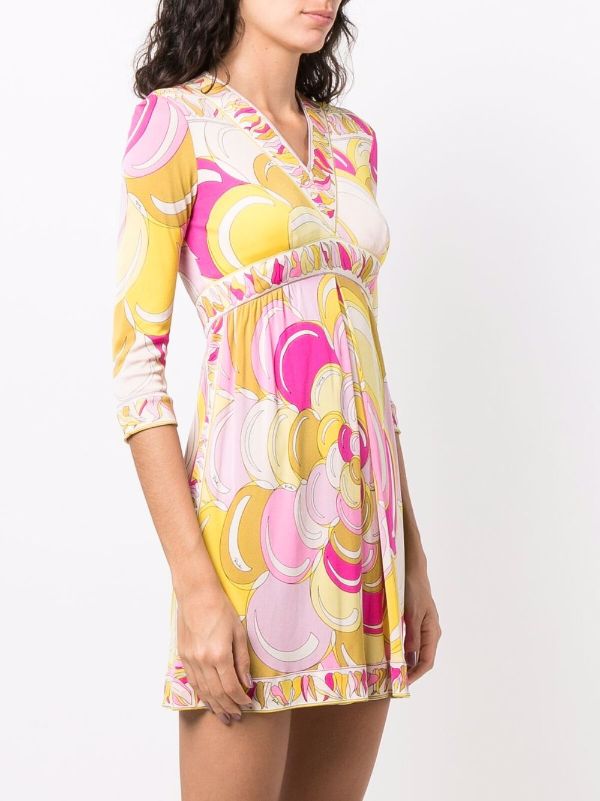 Pucci Pre-owned 1970s Abstract Print Silk Dress - Pink