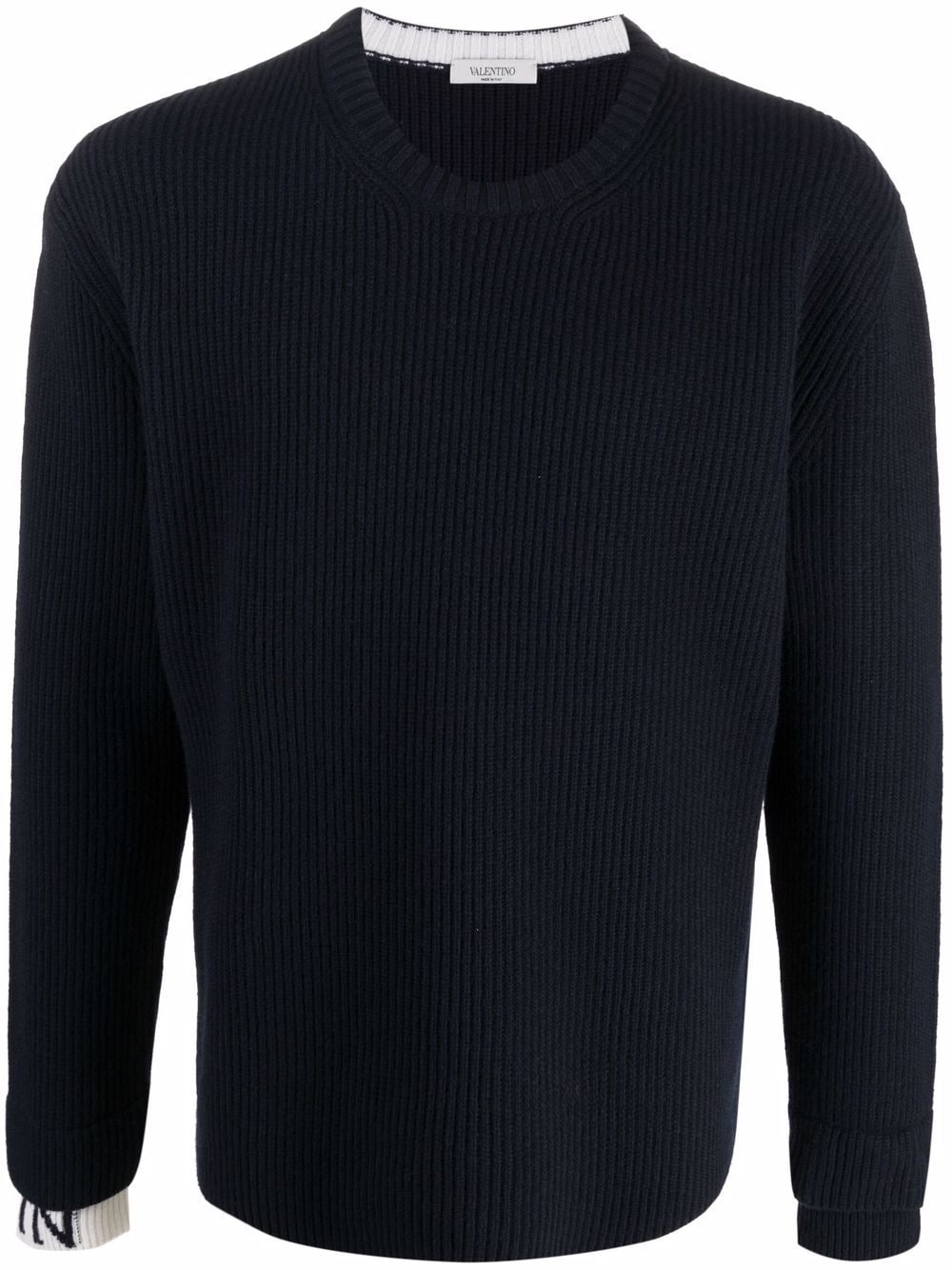 long-sleeve ribbed-knit jumper
