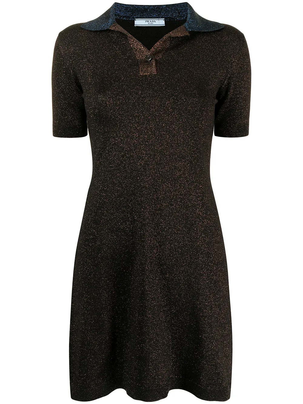Image 1 of Prada Pre-Owned metallic-knit polo dress
