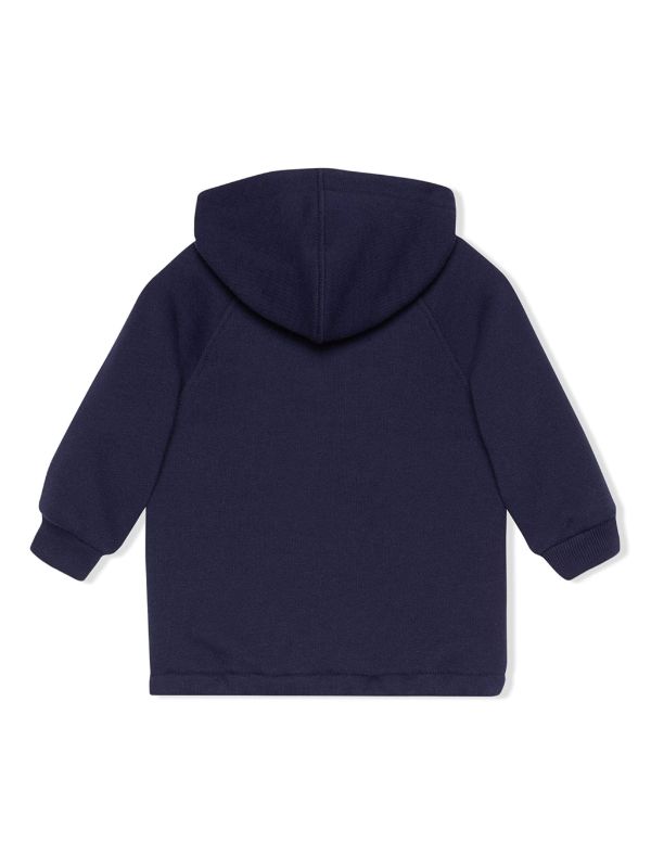 Gucci Kids Blue Web-stripe Detail Hoodie - Farfetch