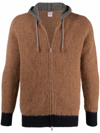 Eleventy knitted zip-up hooded cardigan 