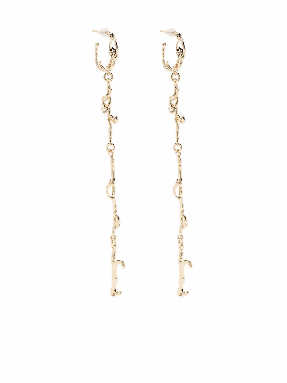 Lemaire short twig creole earrings