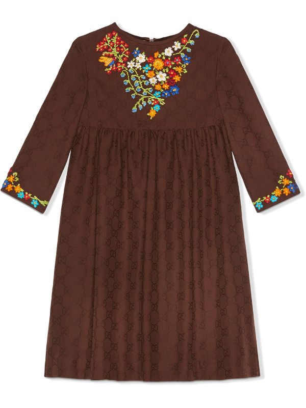 Kids Floral Embroidered Dress