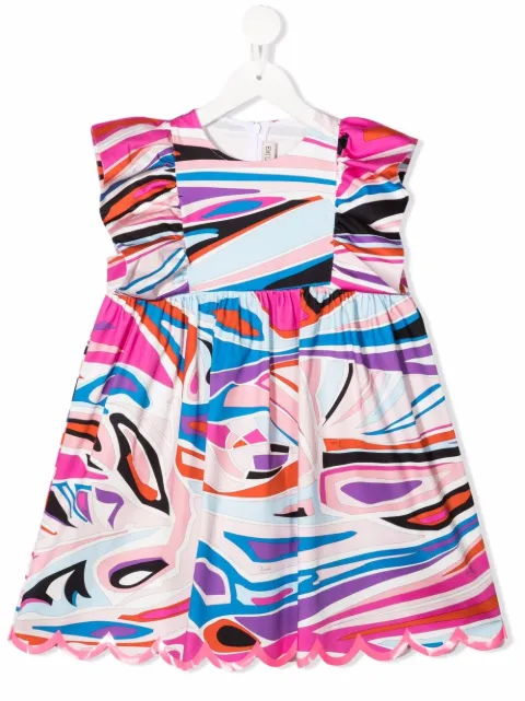 PUCCI Junior abstract-print ruffle dress