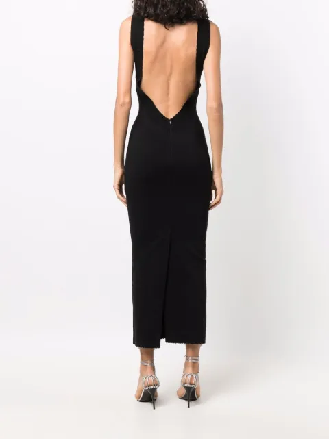 1990s Open Back Fitted Dress - Farfetch