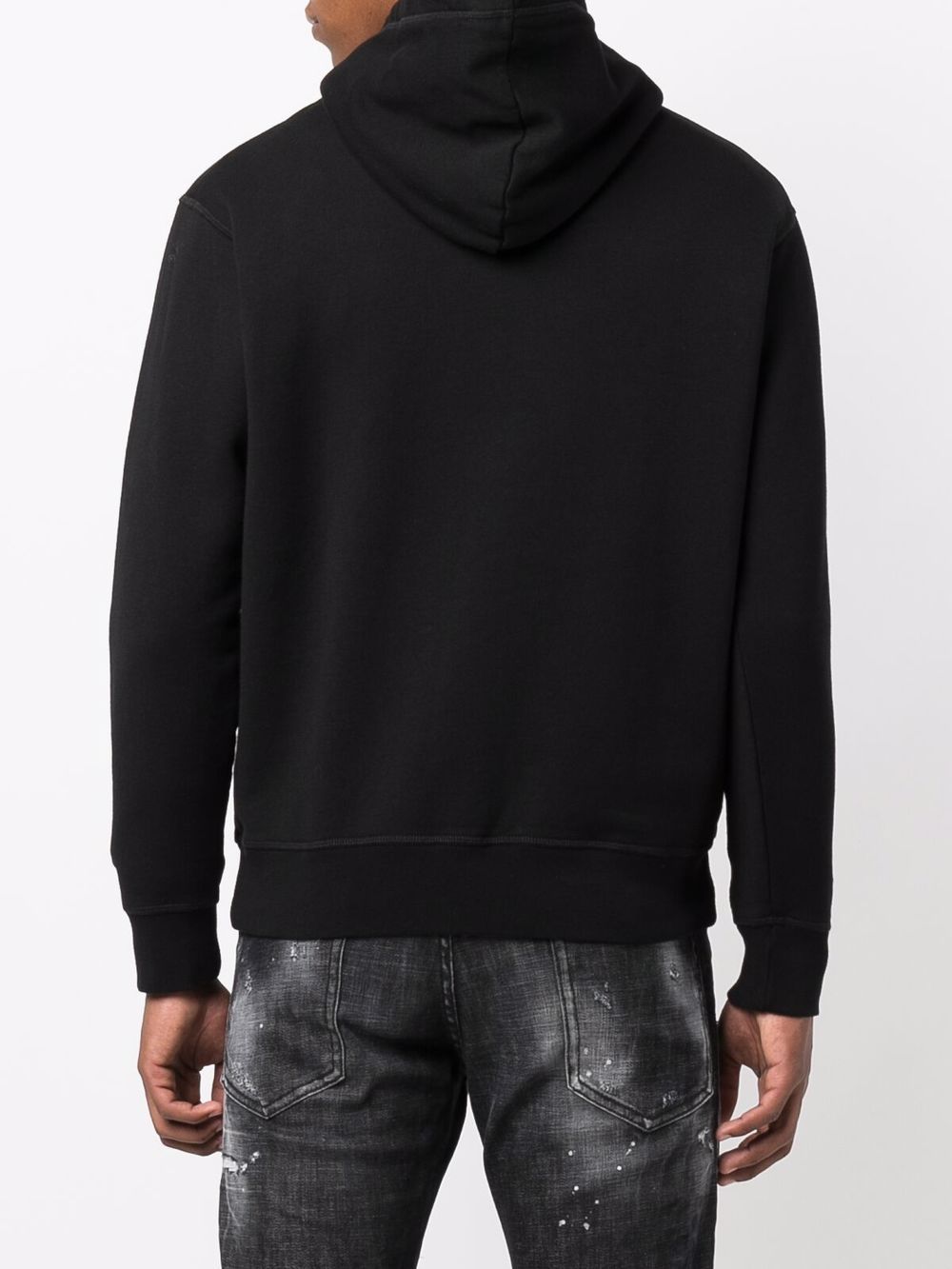 Shop Dsquared2 Logo-print Cotton Hoodie In Black