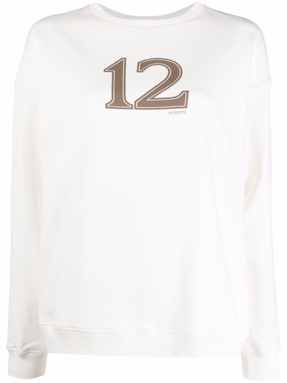 

12 STOREEZ sudadera con logo estampado - Blanco