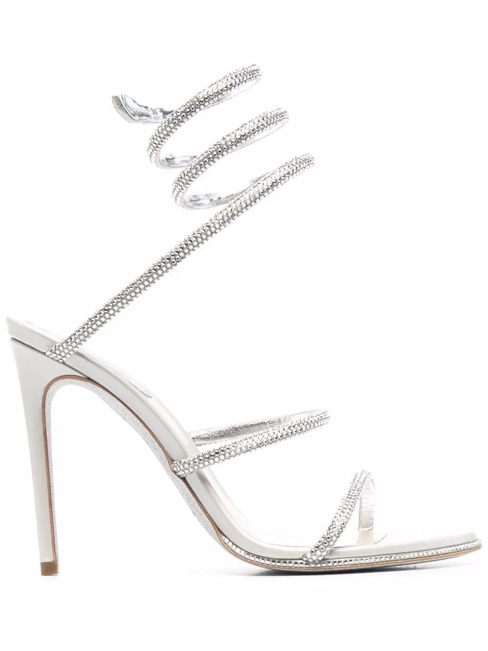 Click to view more detailed imagery on our partner's website René Caovilla Cleo 105mm Sandals In Silber