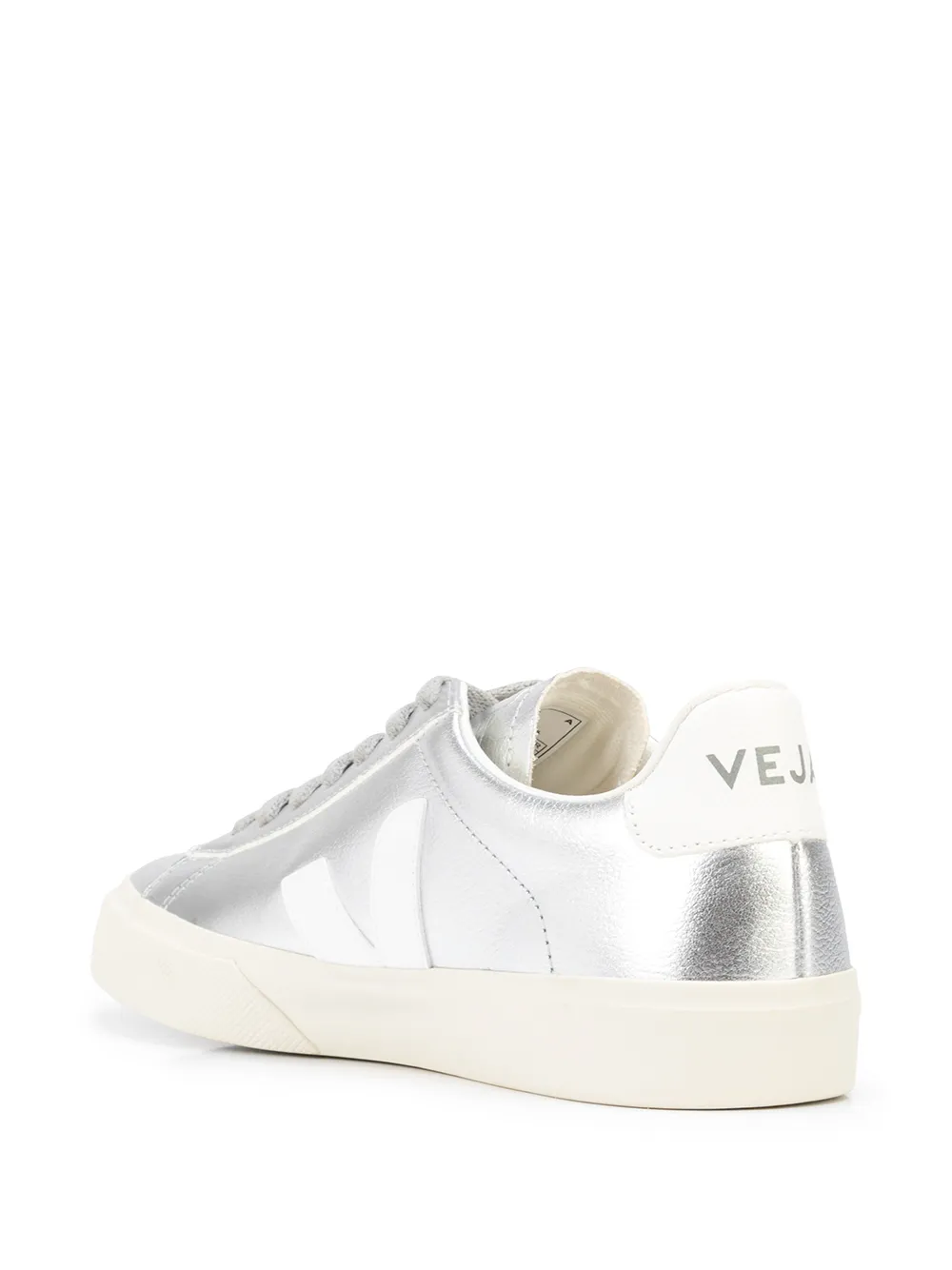 Shop Veja Campo Metallic Low-top Sneakers In Silver