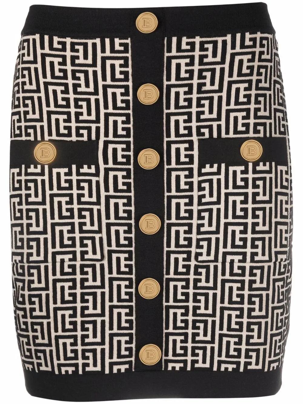 фото Balmain жаккардовая юбка с монограммой