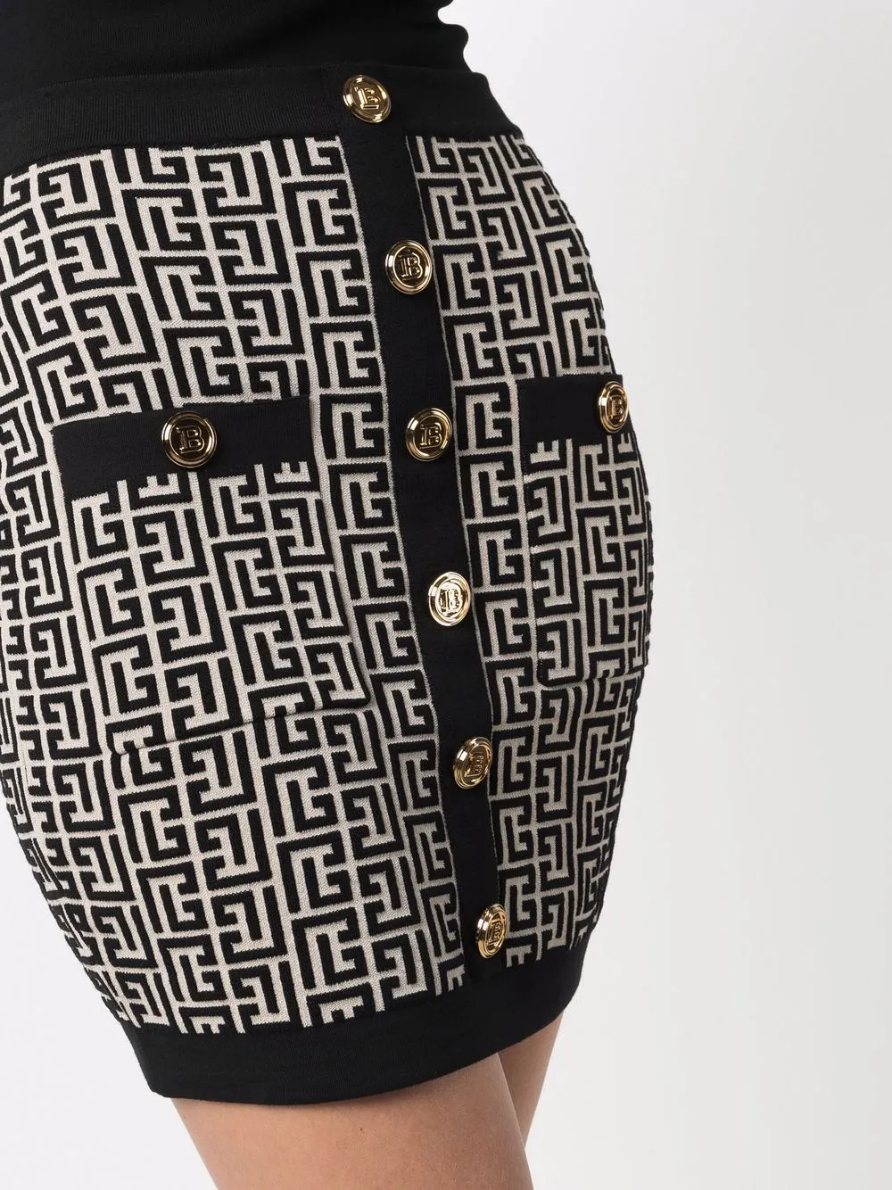 фото Balmain жаккардовая юбка с монограммой