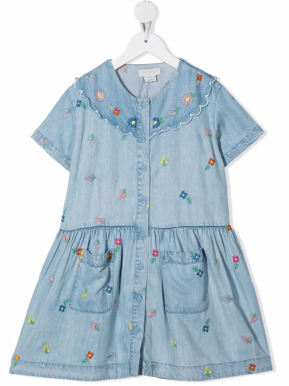 

Stella McCartney Kids embroidered-flowers denim dress - Blue