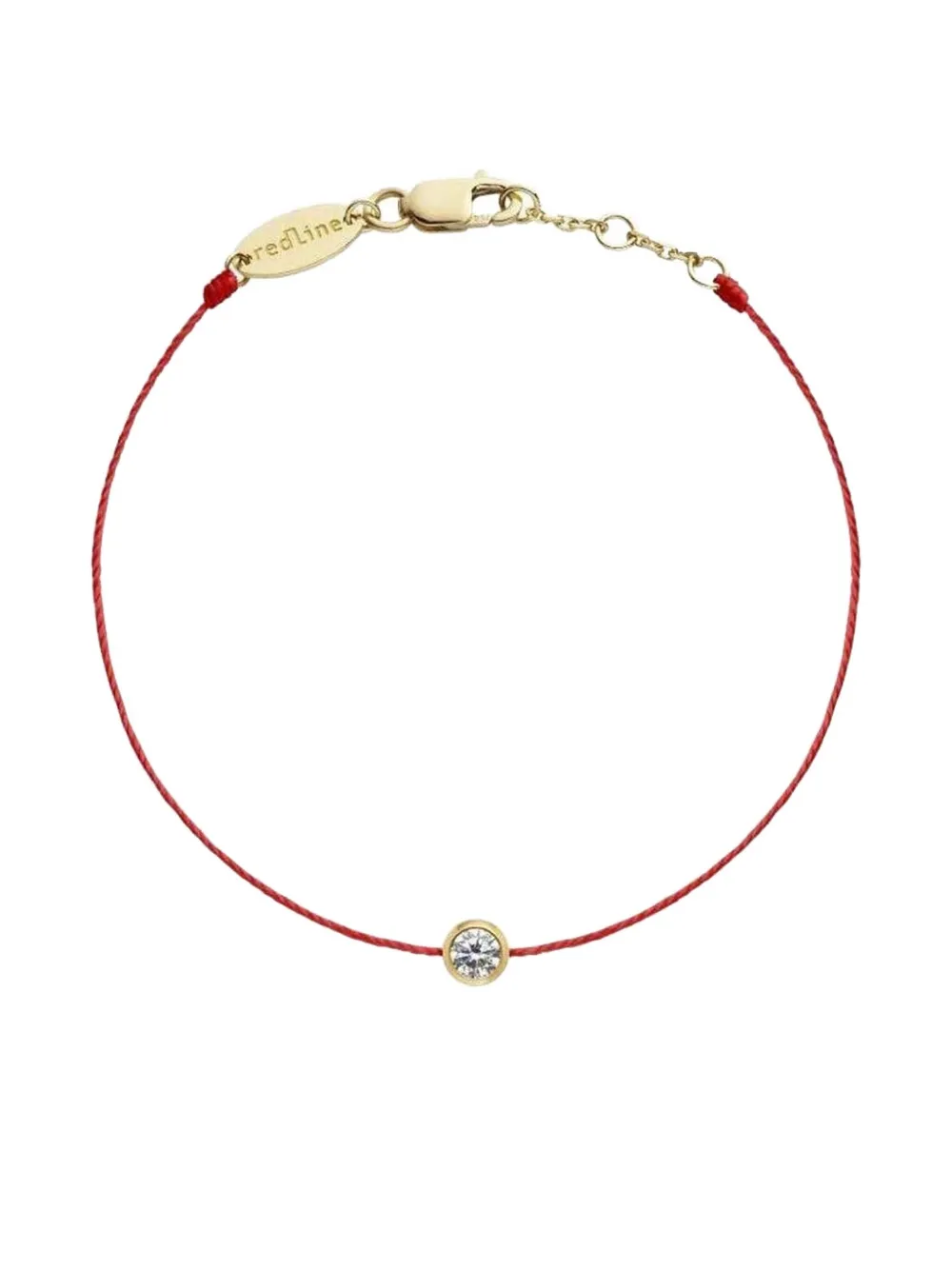 Redline Yellow Gold Pure Diamond Red Cord Bracelet - Oro