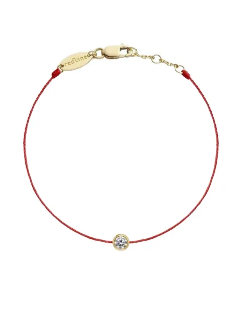 Redline Yellow Gold Pure Diamond Red Cord Bracelet
