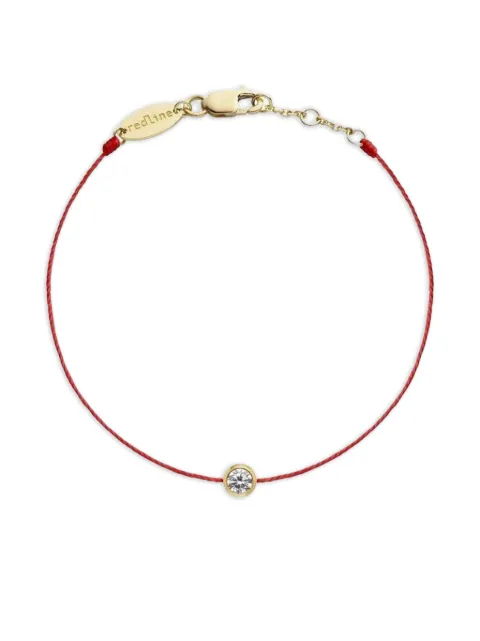 Redline Yellow Gold Pure Diamond Red Cord Bracelet