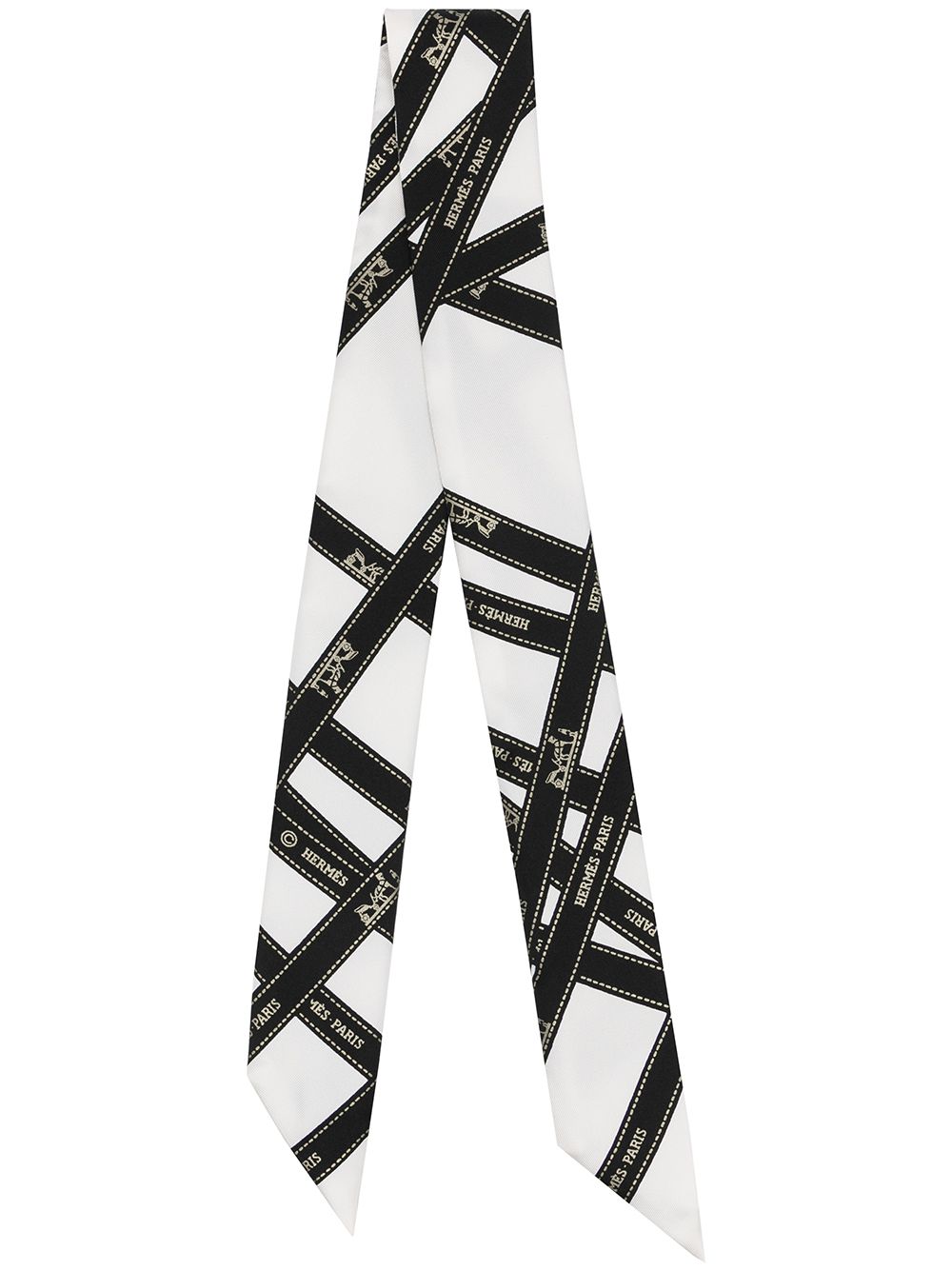 фото Hermès платок twilly pre-owned с принтом и логотипом