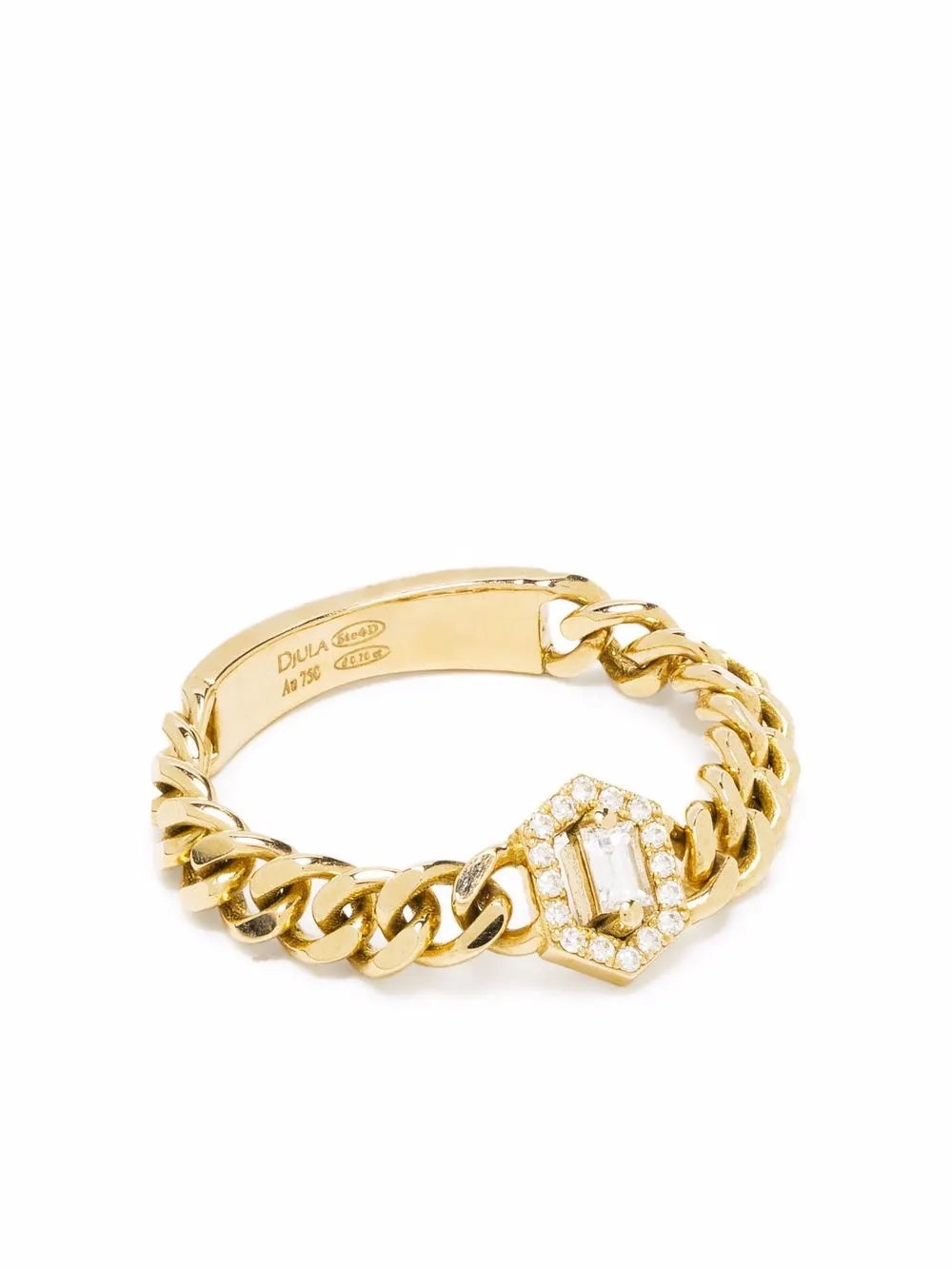 

Djula anillo Sublissime estilo cadena en oro amarillo de 18kt con diamante - Dorado