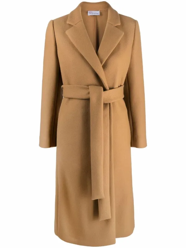 tan midi coat