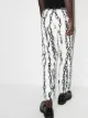 sulvam chain print textured track pants