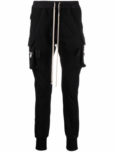 Rick Owens Mastodon cargo track trousers black | MODES