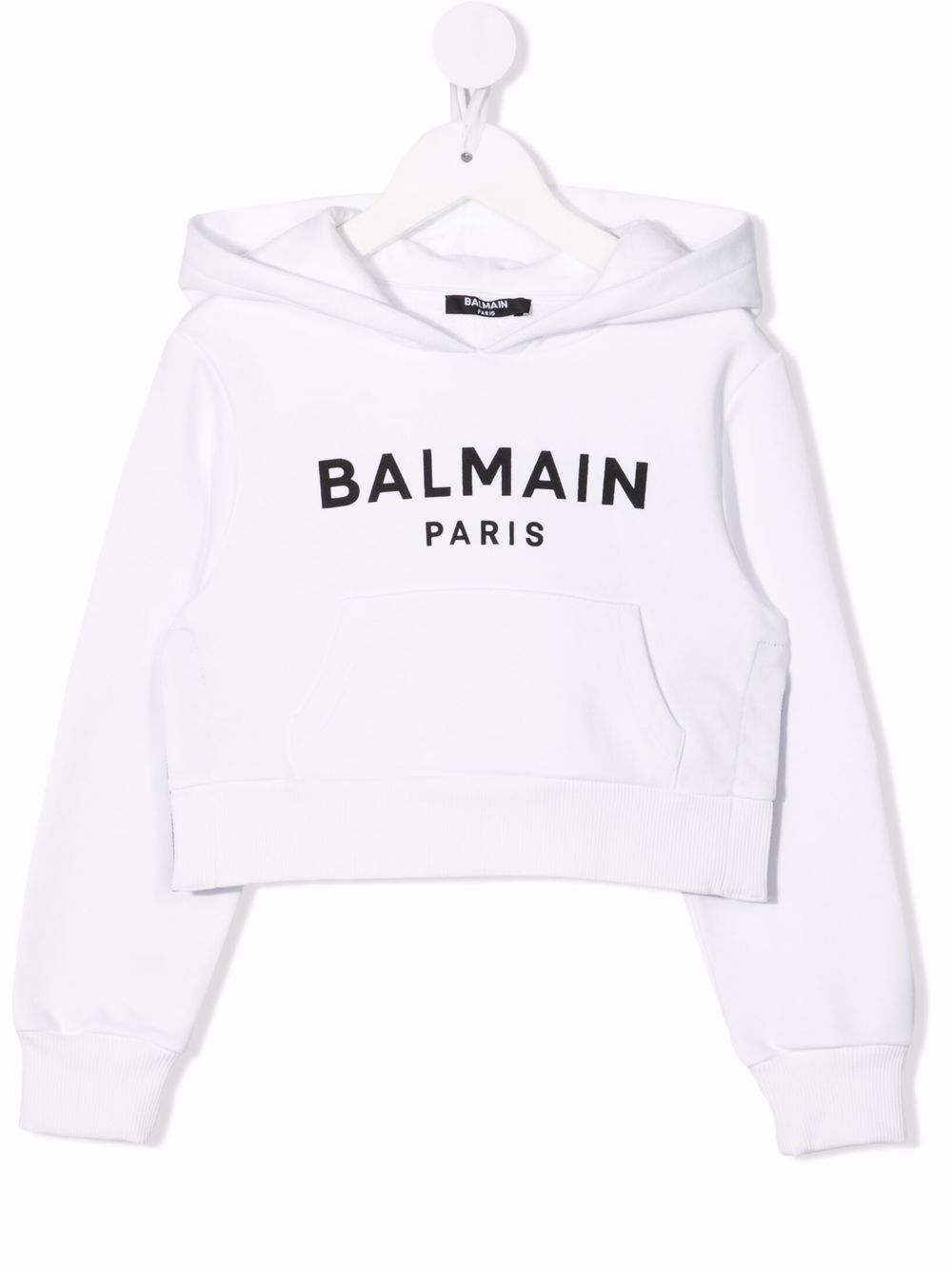 фото Balmain kids укороченное худи с логотипом