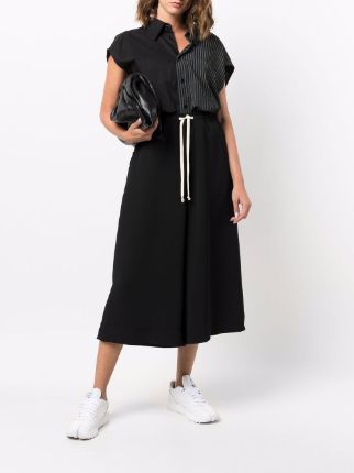 wide cropped-leg drawstring trousers展示图