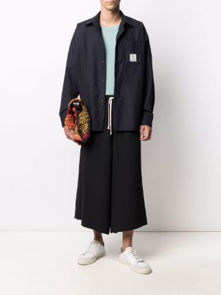 wide cropped-leg drawstring trousers展示图