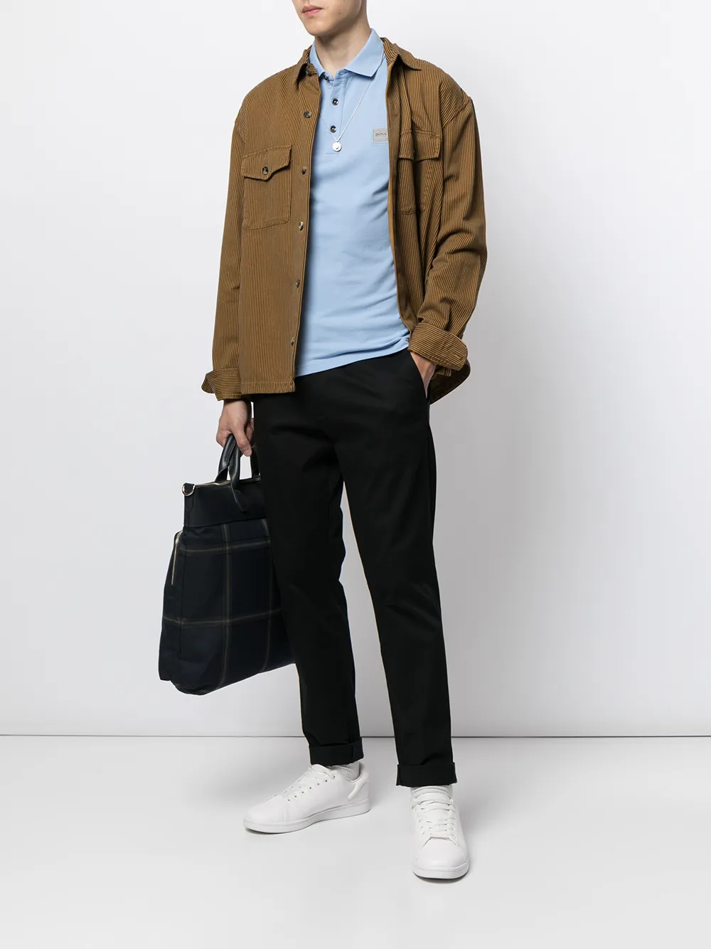 фото Boss рубашка поло с нашивкой-логотипом