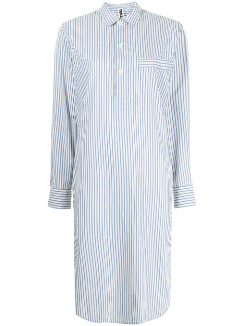 TEKLA striped poplin nightshirt dress