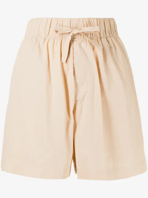 TEKLA Short de pijama em popline com ajuste no cós