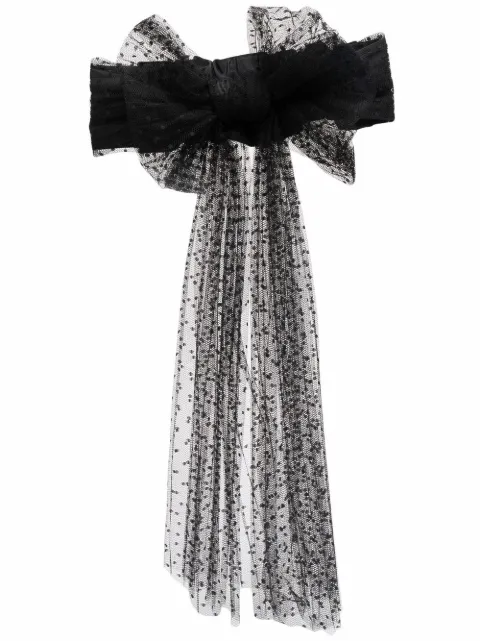 RED(V) semi-sheer bow-detail belt