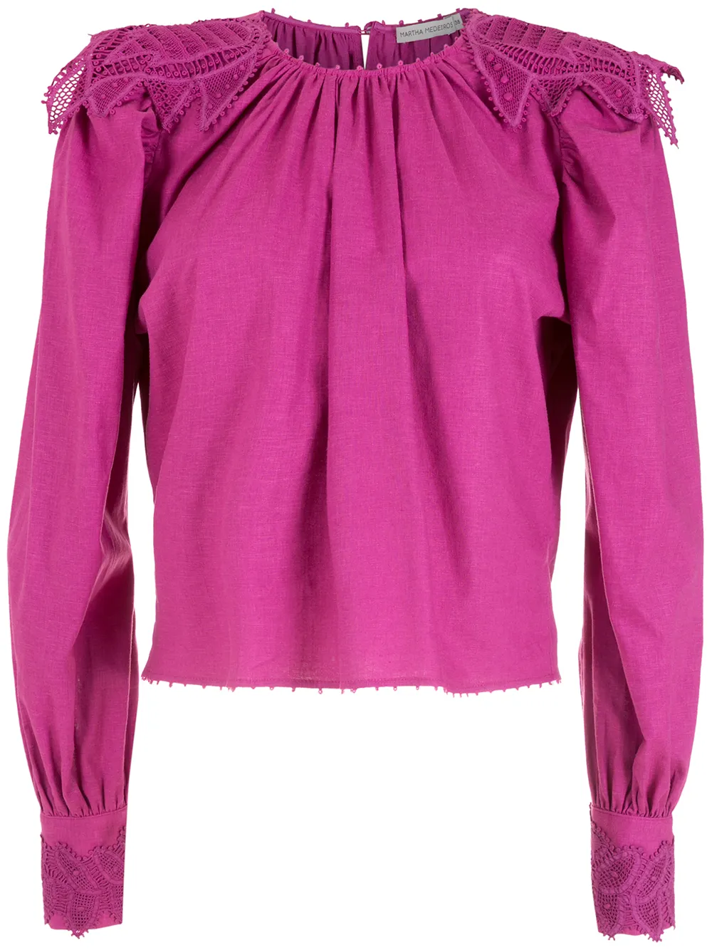 

Martha Medeiros Mônica lace-panelled blouse - Pink