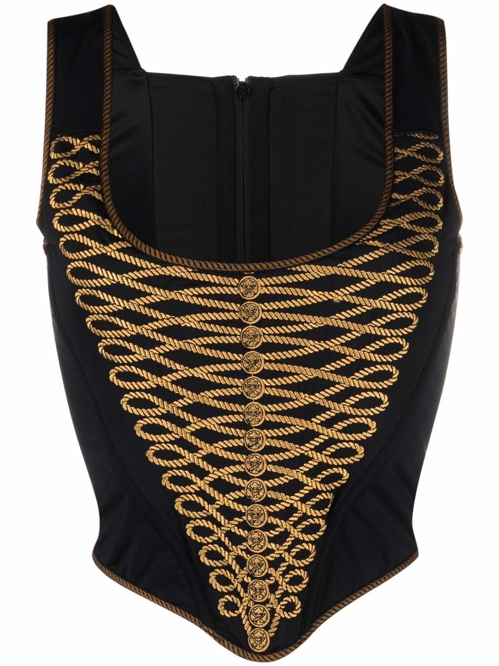 marlies dekkers embroidered scoop-neck corset - black