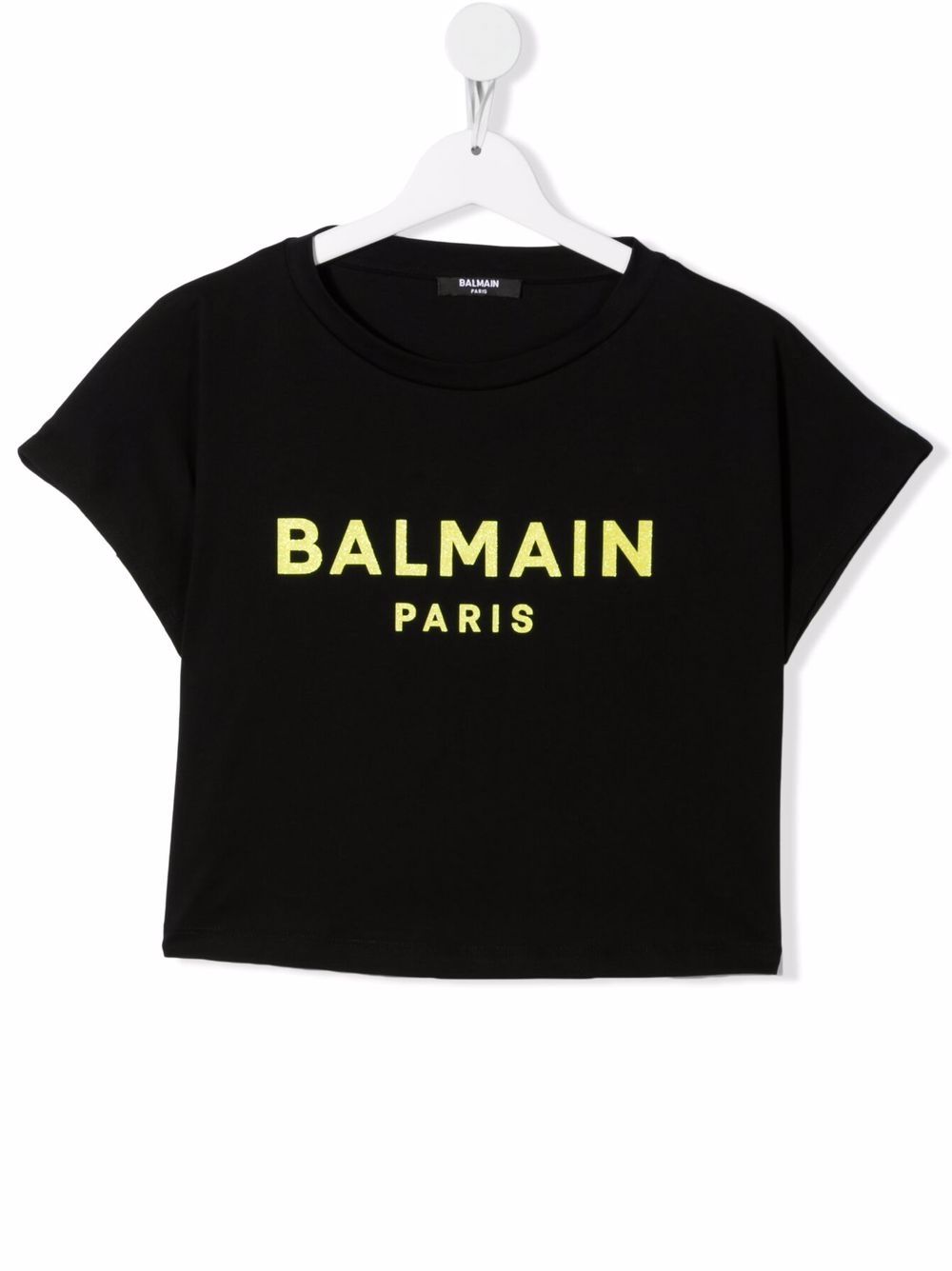 фото Balmain kids укороченная футболка с логотипом