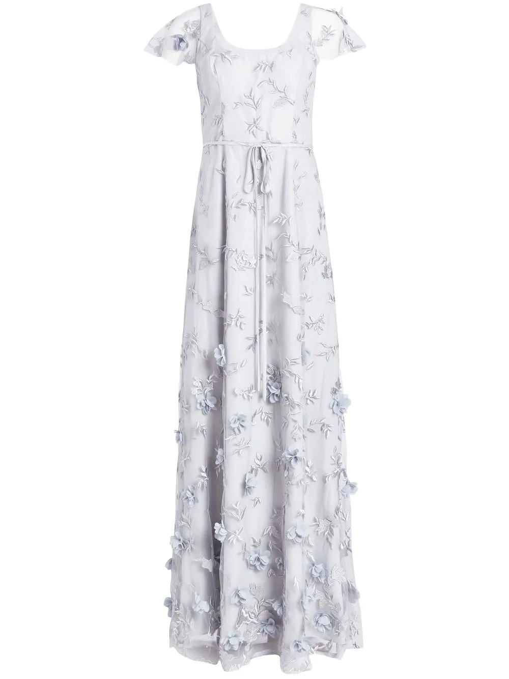 

Marchesa Notte Bridesmaids vestido de fiesta con apliques florales - Gris