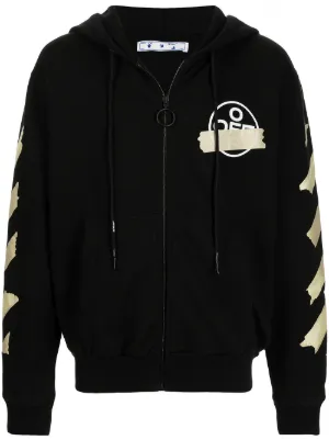 black and gold off white hoodie