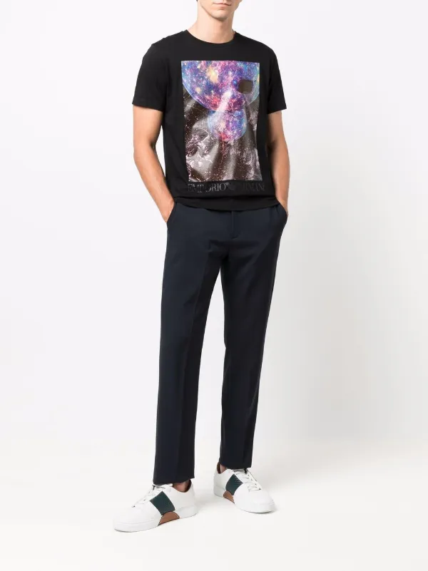 Emporio Armani Graphic Print Cotton T Shirt Farfetch